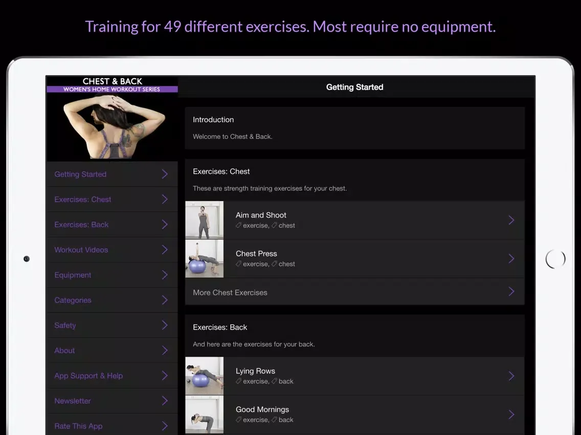 Capturas de tela do Chest & Back: Women's Home Workout Series iPad 