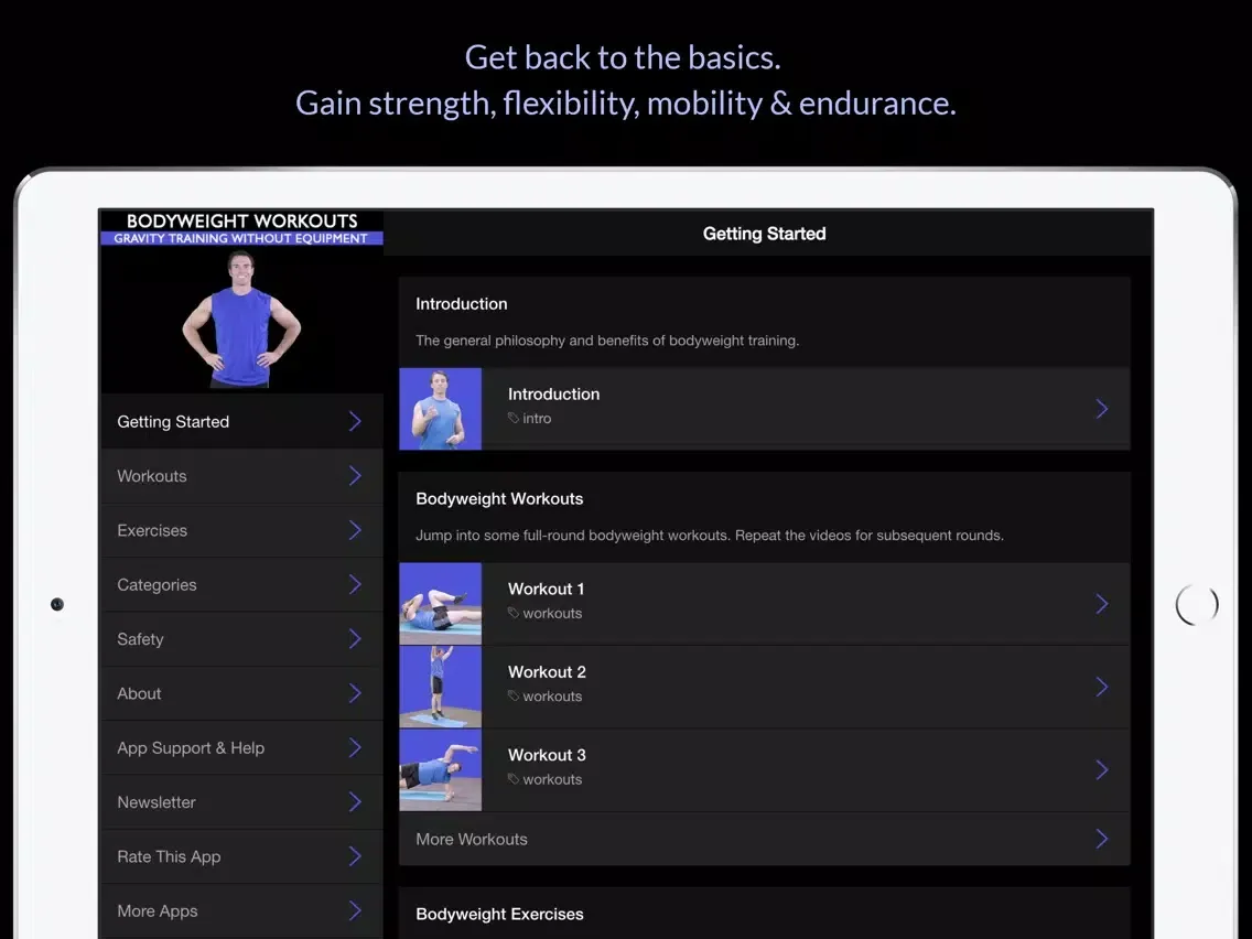 Bodyweight Workouts: Gravity Training Without Equipment iPad  Screenshots