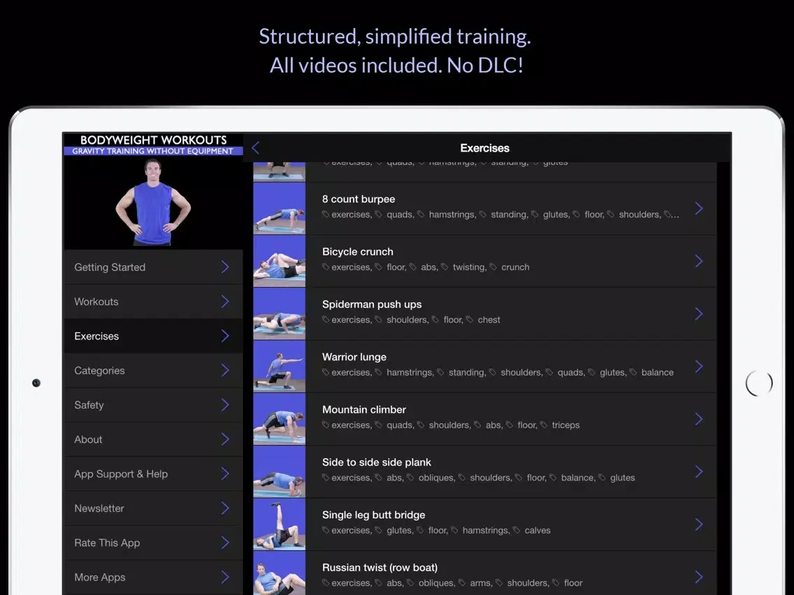 Bodyweight Workouts: Gravity Training Without Equipment iPad  Screenshots