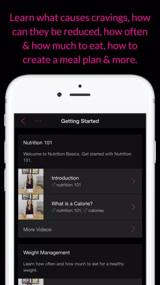 Capturas de tela do Nutrition Basics: Weight Management & Meal Planning