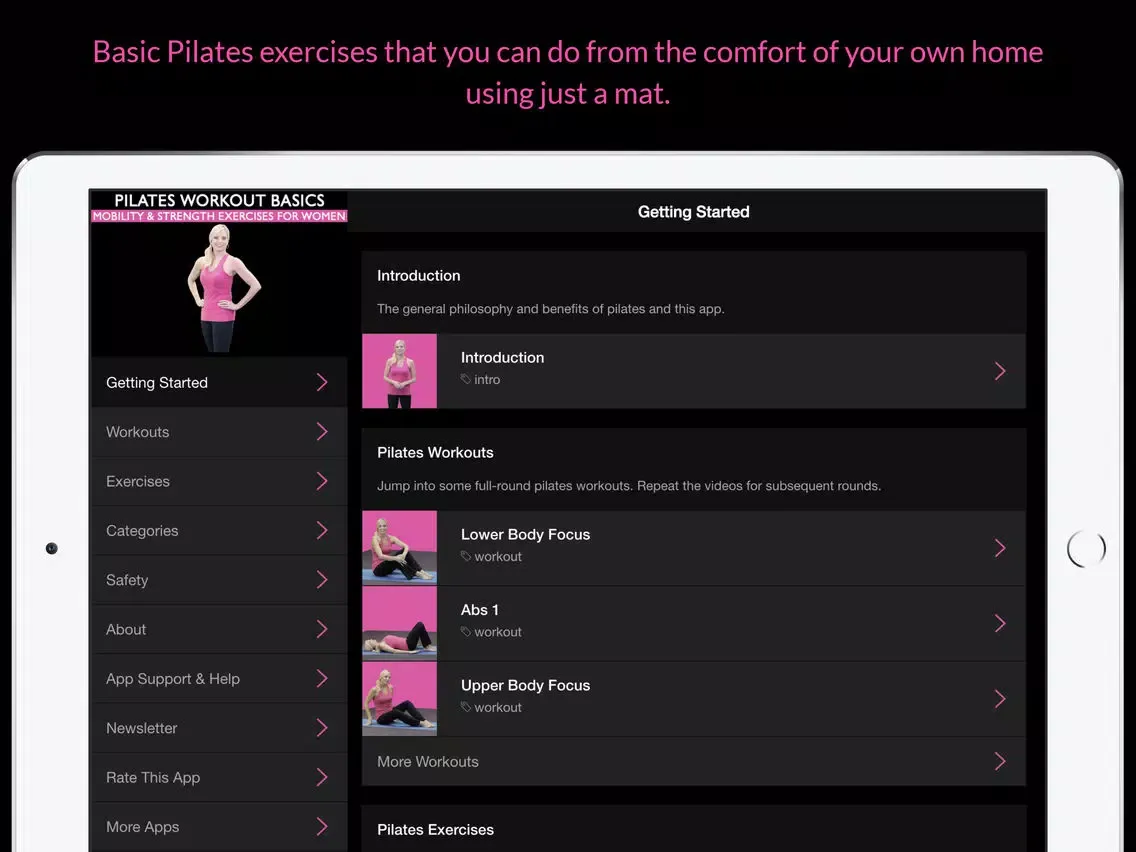 Pilates Workout Basics: Mobility & Strength Exercises For Women iPad  Ekran Görüntüleri