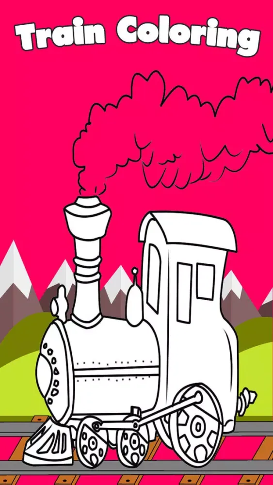 تصاویر Train Coloring Book for Kids Learning Paint Vehicle Railway and Subway