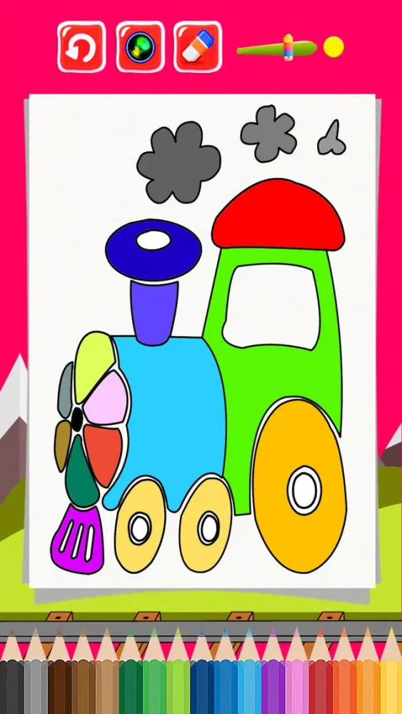 تصاویر Train Coloring Book for Kids Learning Paint Vehicle Railway and Subway