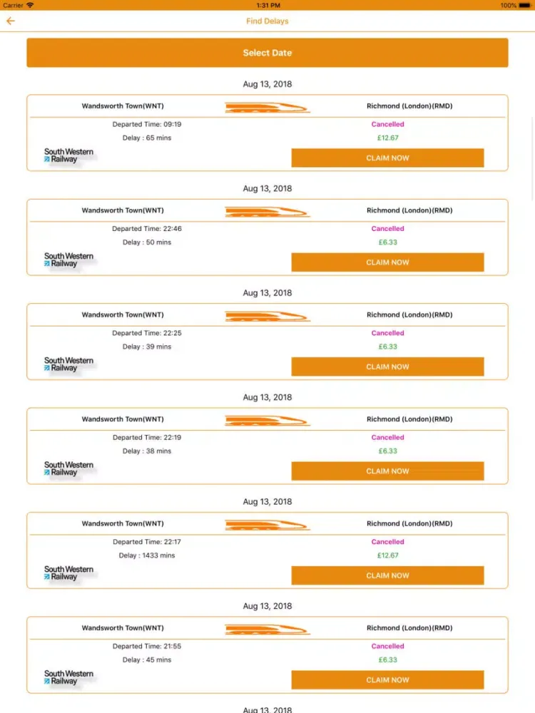Instant Delay Repay iPad  سکرین شاٹس