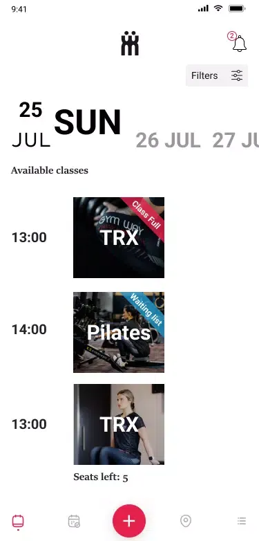 Capturas de tela do GymWay