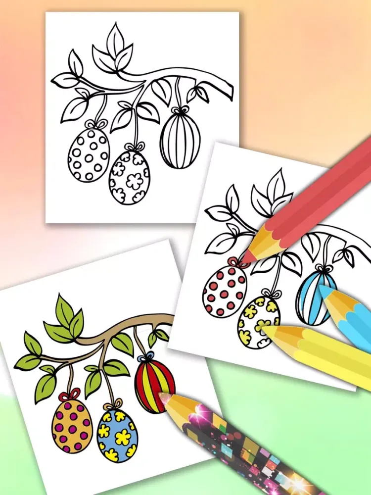Скриншоты Easter eggs magic coloring pages for kids iPad 