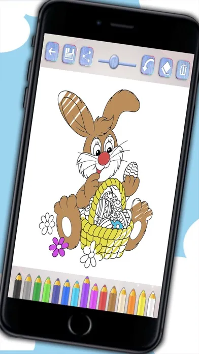 Color Easter eggs - Paint bunnies coloring game for kids Screenshots