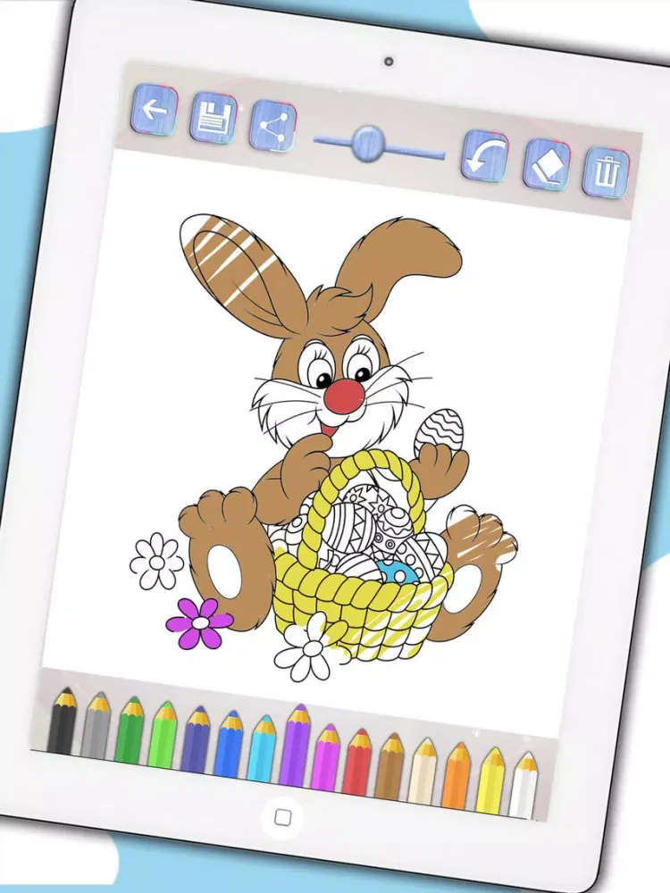Color Easter eggs Paint bunnies coloring game for kids - Premium iPad Screenshots