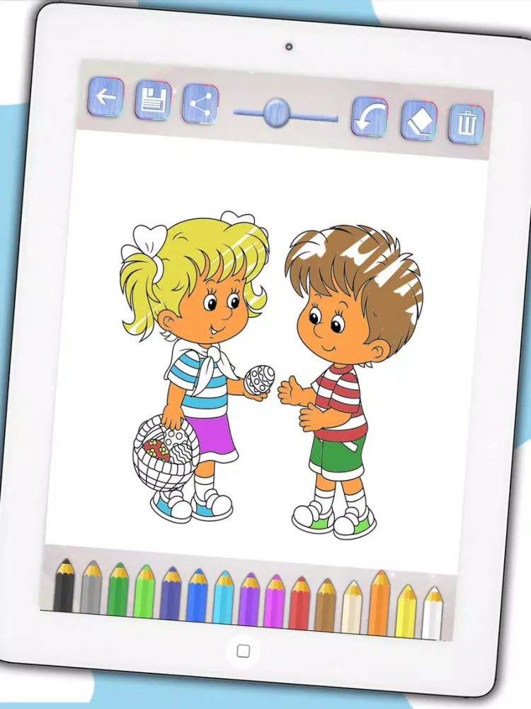 Color Easter eggs Paint bunnies coloring game for kids - Premium iPad Screenshots