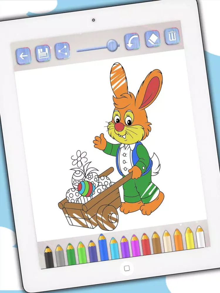 Color Easter eggs Paint bunnies coloring game for kids - Premium iPad Screenshots