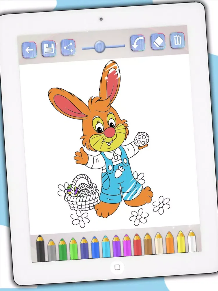 Color Easter eggs Paint bunnies coloring game for kids - Premium iPad Screenshots