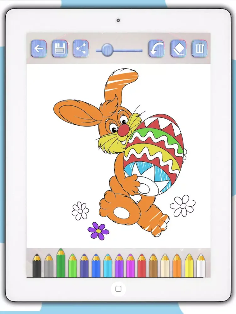 Color Easter eggs Paint bunnies coloring game for kids - Premium iPad Screenshots