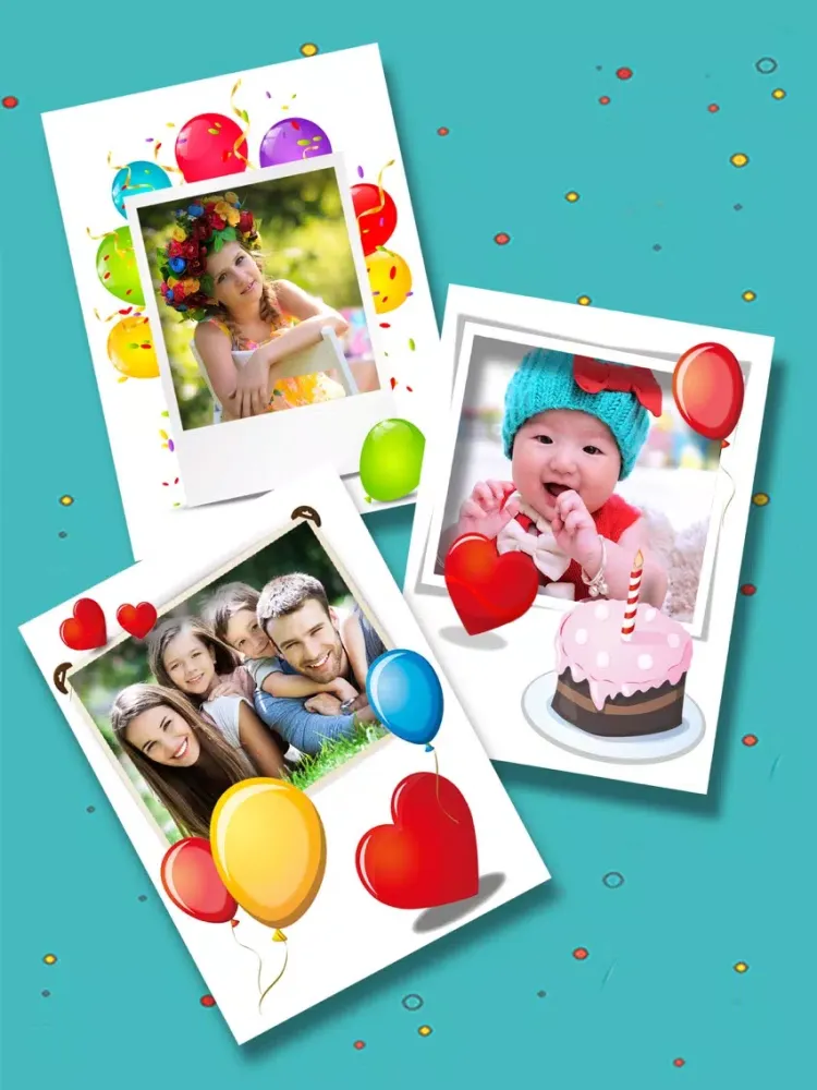 Happy Birthday photo frames – create birthday greeting cards & collages and edit your images Premium iPad  Screenshots