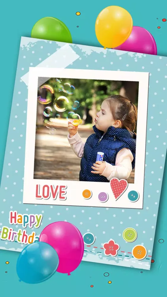 Happy Birthday photo frames – create birthday greeting cards & collages and edit your images Premium Screenshots