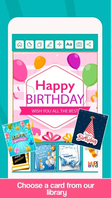 Tangkapan skrin Happy Birthday Cards Maker .