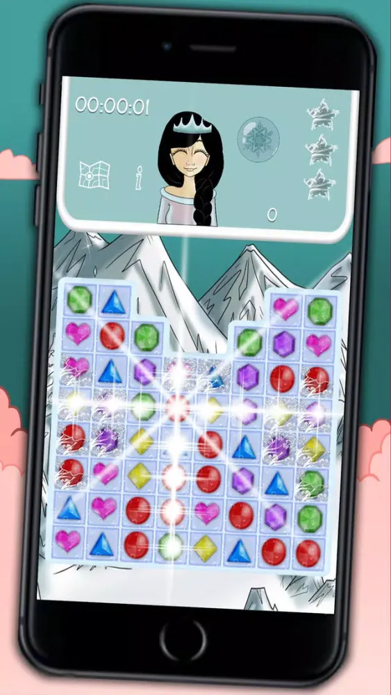 Ice Princess jeweled crush – funny bubble game for kids and adults Screenshots
