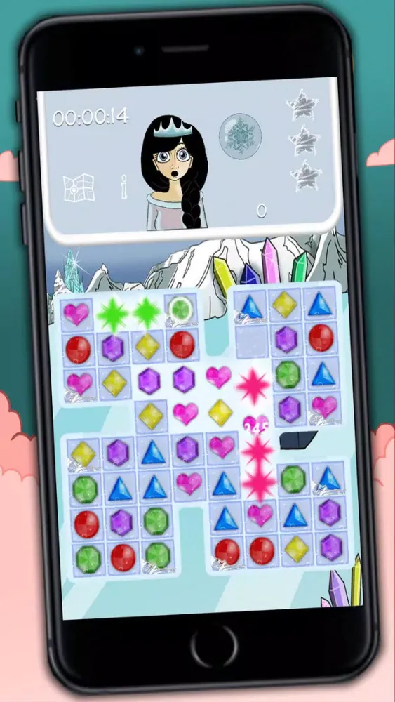 Ice Princess jeweled crush – funny bubble game for kids and adults Screenshots