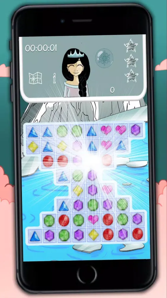Ice Princess jeweled crush – funny bubble game for kids and adults Screenshots