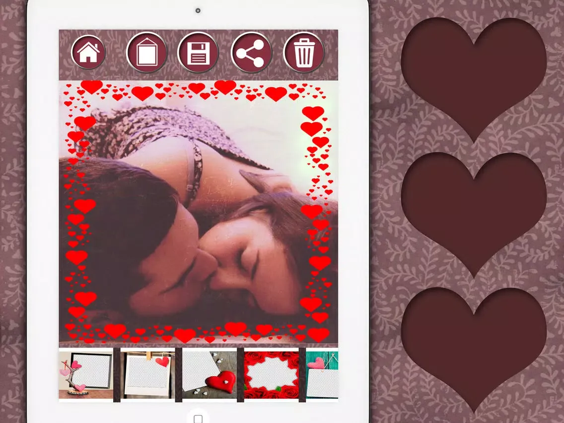 Love photo frames Photomontage love frames to edit your romantic images – Premium iPad  Screenshots
