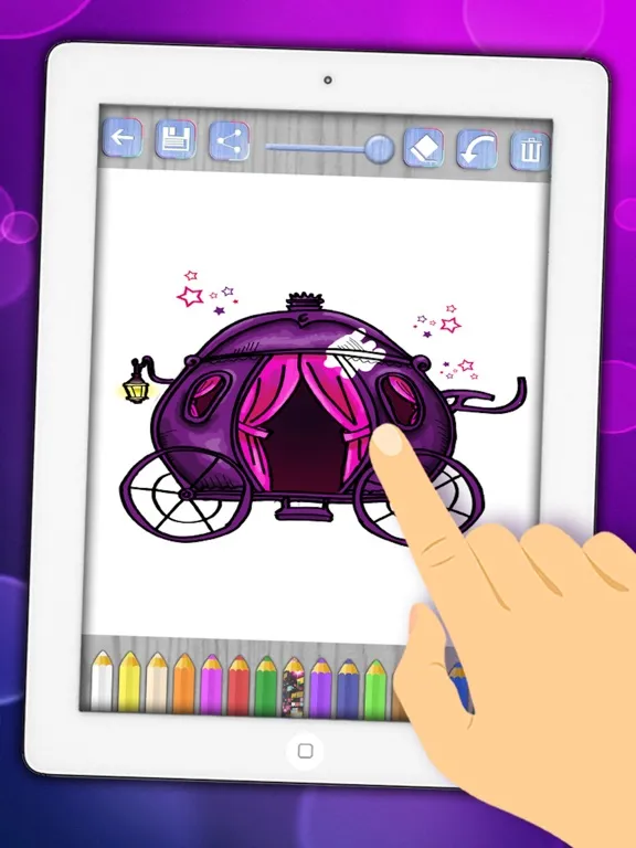 Paint Cinderella drawing in princess coloring book iPad 應用截圖