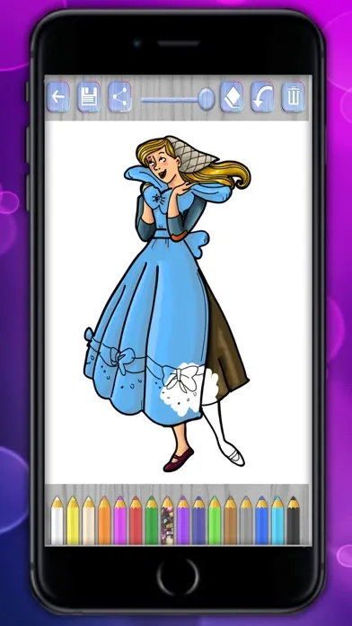 Paint Cinderella drawing in princess coloring book應用截圖