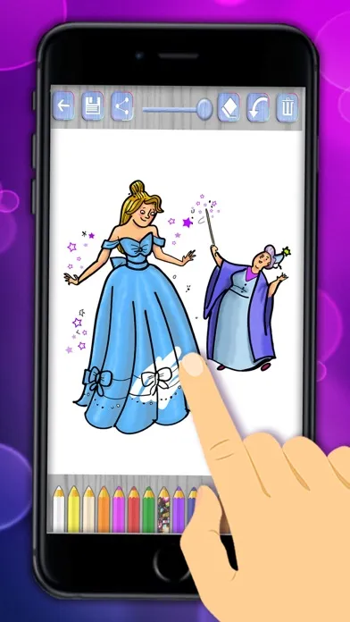 Paint Cinderella drawing in princess coloring book應用截圖