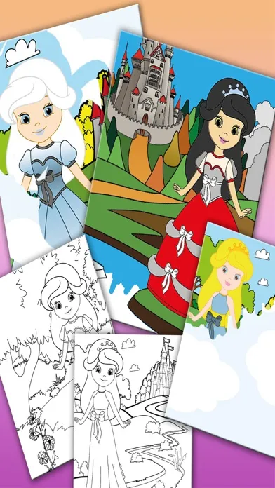 Paint princes in princesses coloring game Screenshots