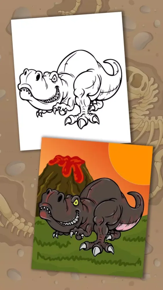 Capturas de pantalla de Paint magic dinosaurs – coloring drawings