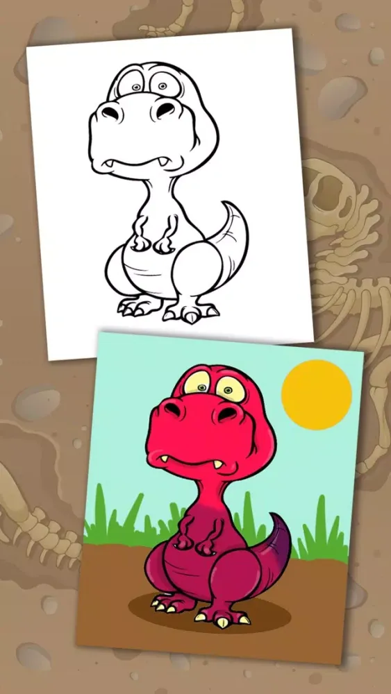 Capturas de pantalla de Paint magic dinosaurs – coloring drawings