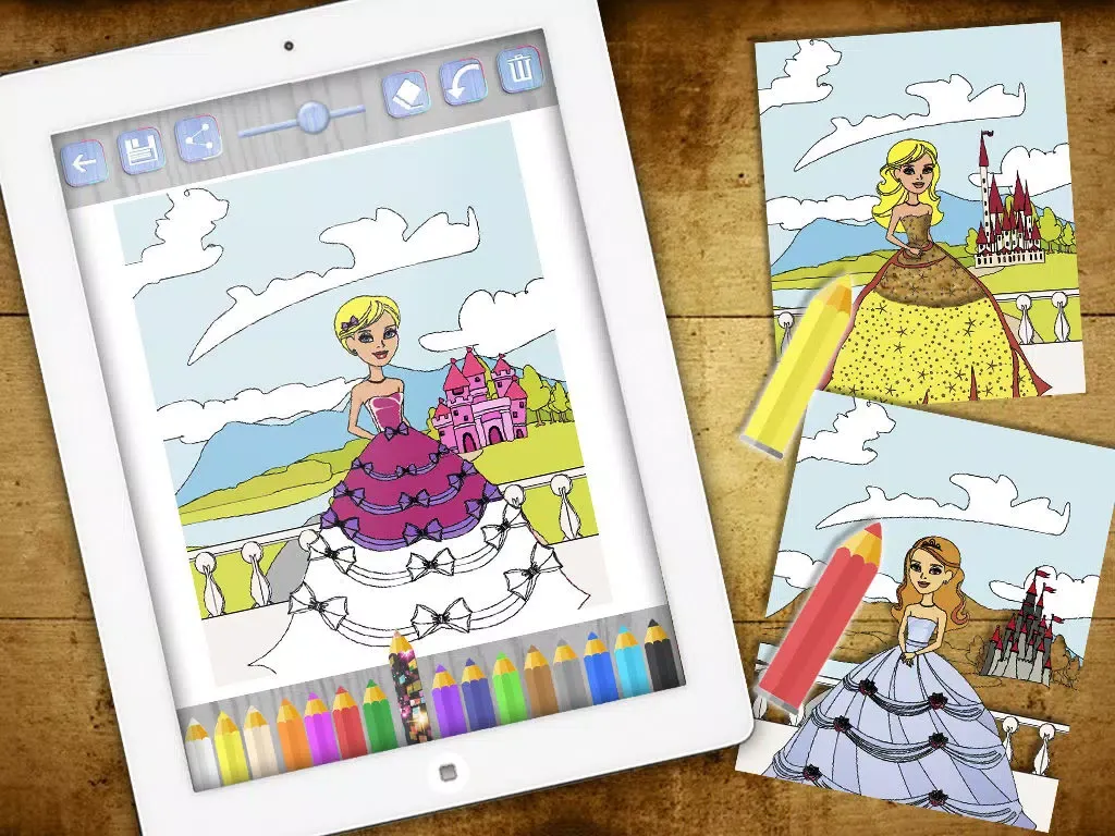 Paint princesses magic - Princess coloring pages- Premium iPad  Screenshots