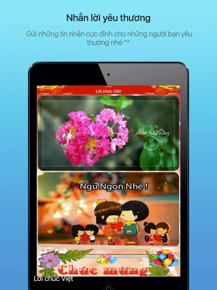 Lời chúc Việt - Nhắn lời yêu thương iPad  Screenshots