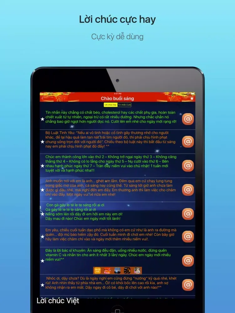 Lời chúc Việt - Nhắn lời yêu thương iPad  Screenshots