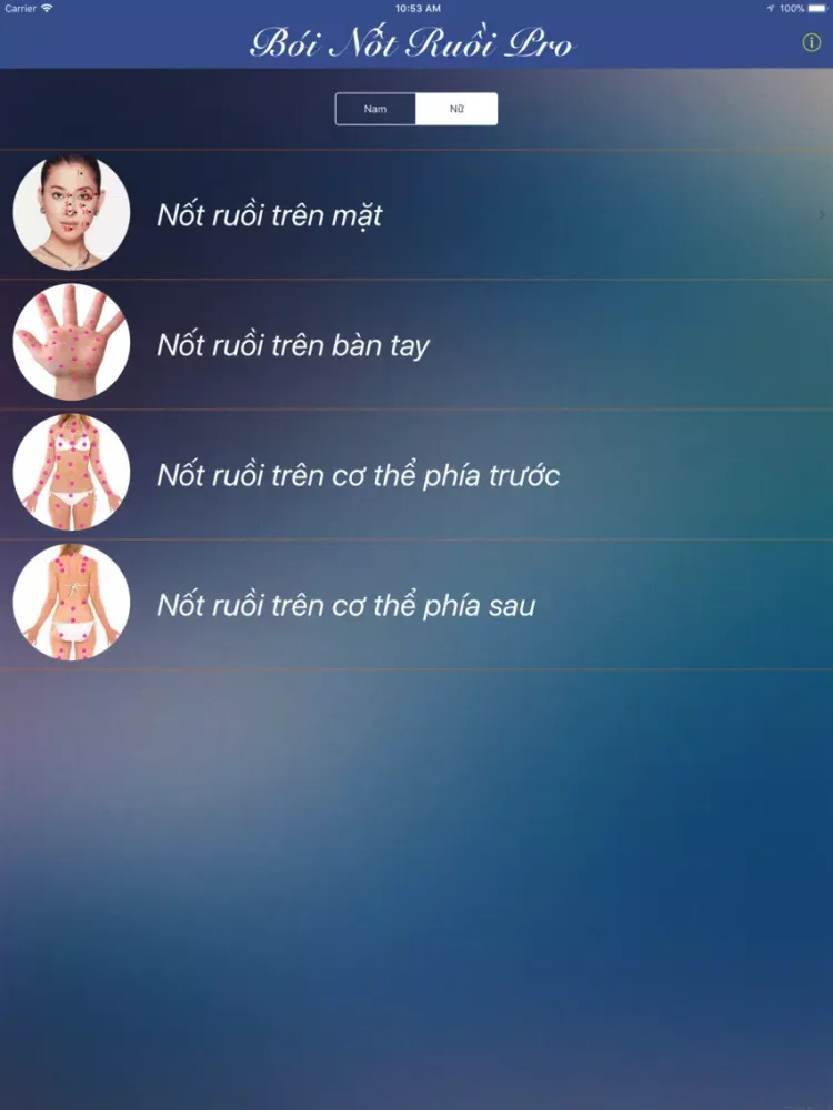 Xem Bói Nốt Ruồi PRO iPad  سکرین شاٹس