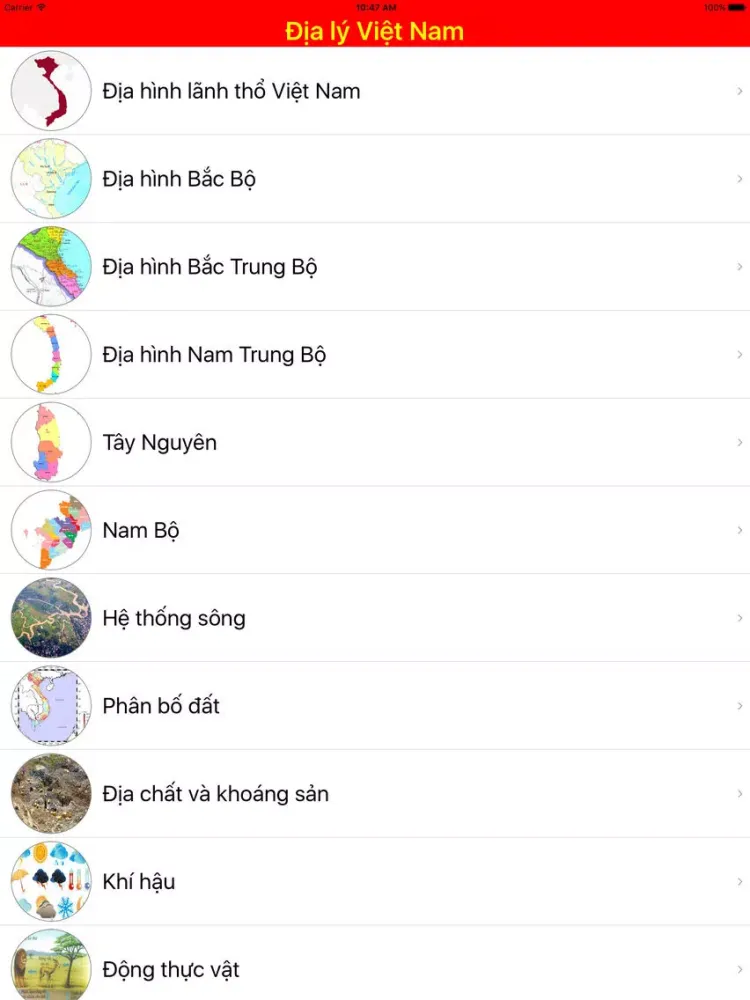 Capturas de tela do Địa lý Việt Nam iPad 