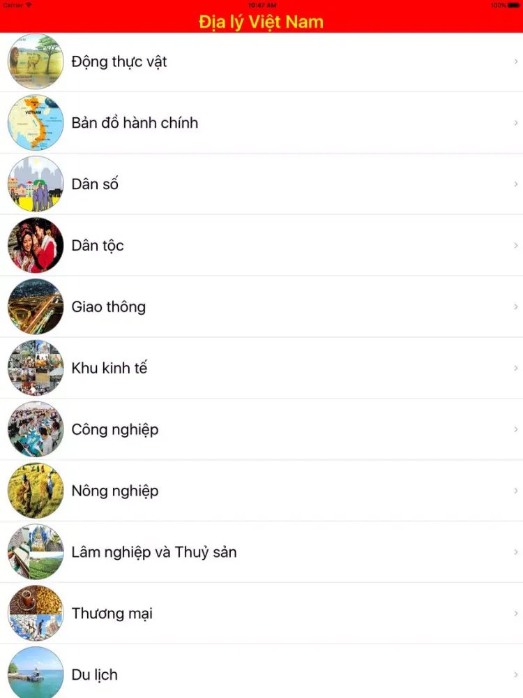 Capturas de tela do Địa lý Việt Nam iPad 
