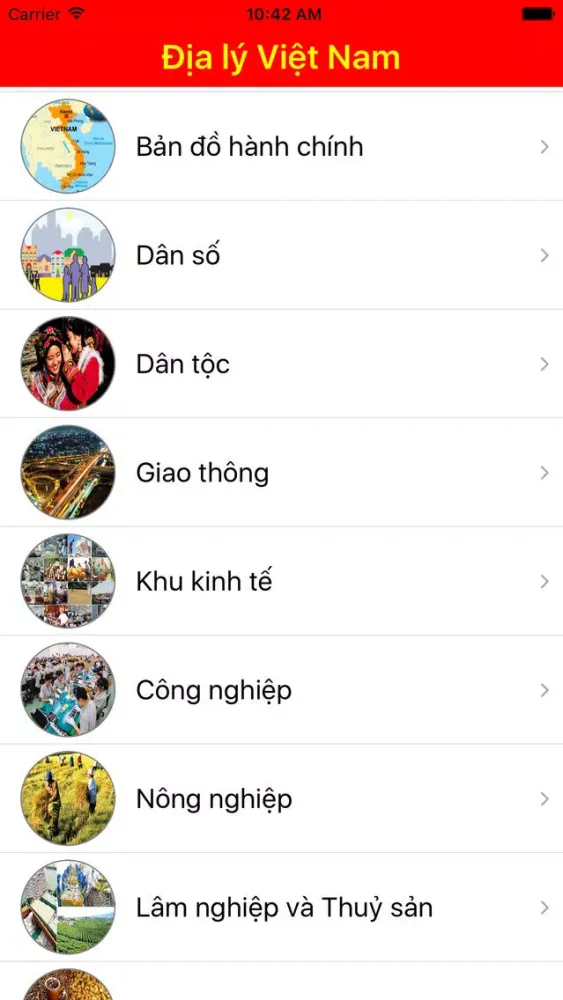 Capturas de tela do Địa lý Việt Nam