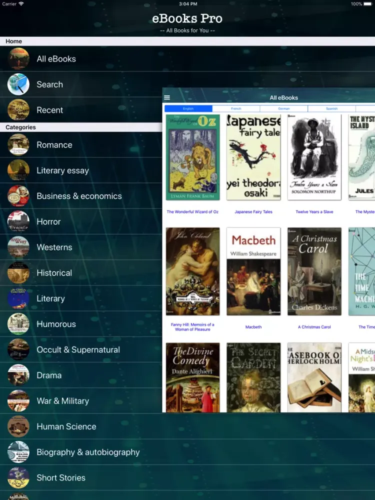 eBooks Store Pro iPad  Screenshots
