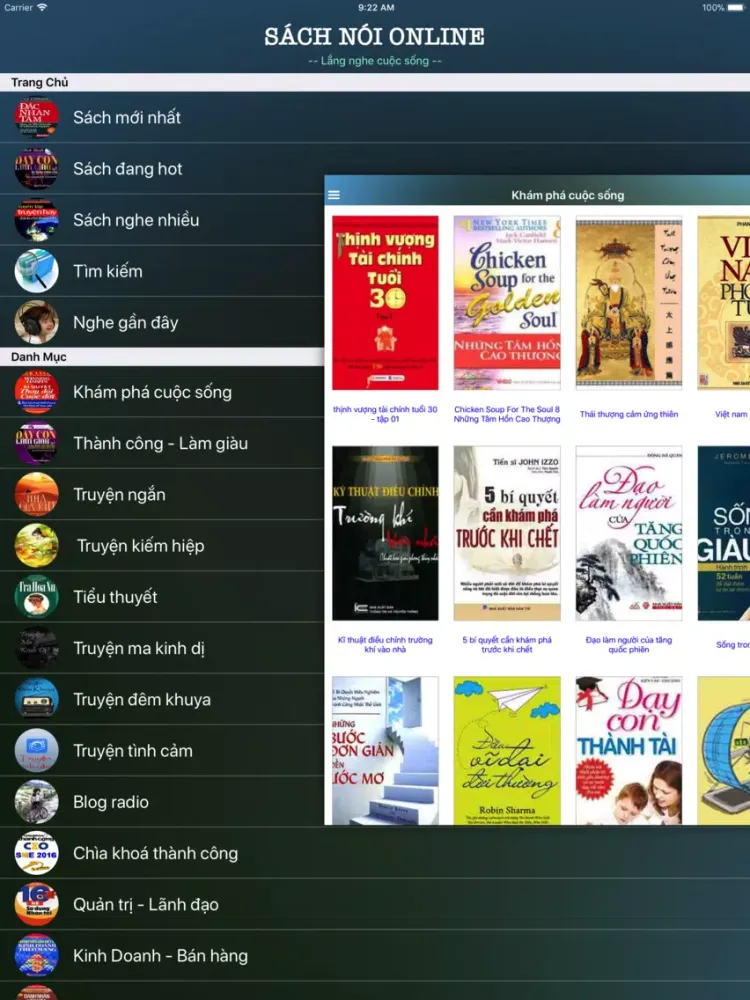 Sách Nói Online Pro iPad  Screenshots