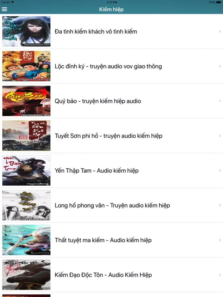 Tangkapan layar Truyện Audio 2 iPad 
