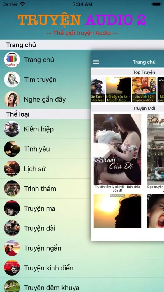 Tangkapan layar Truyện Audio 2