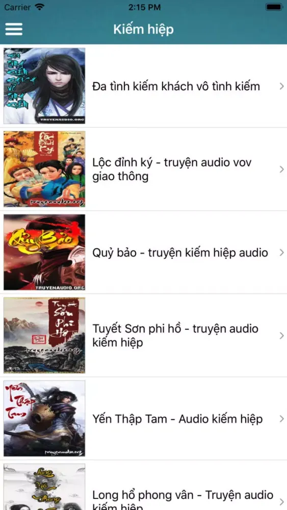 Tangkapan layar Truyện Audio 2