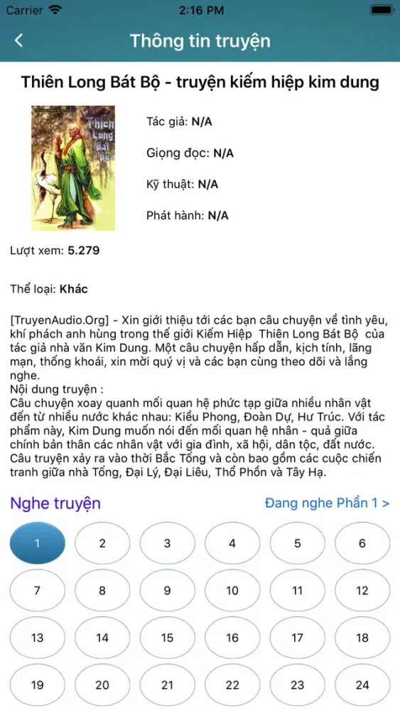 Tangkapan layar Truyện Audio 2