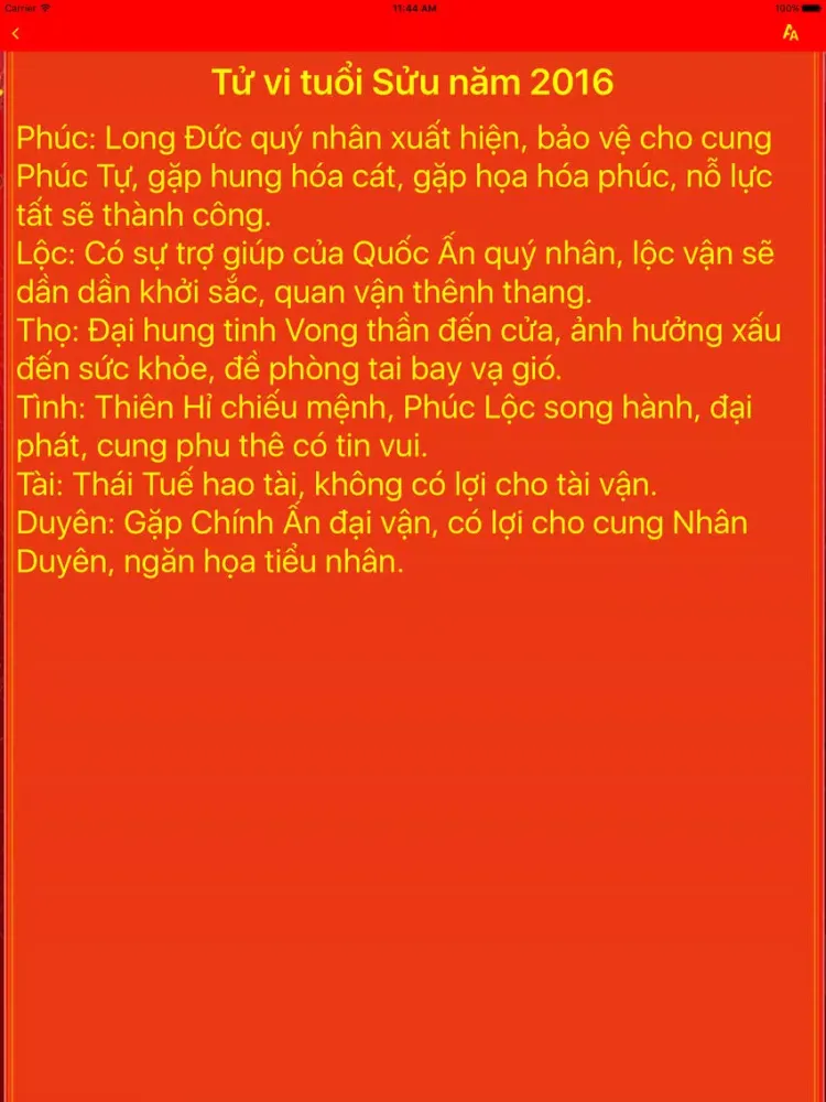 Captures d'écran de Tử Vi 2016 - Xem Tử Vi 12 Con Giáp Chính Xác Nhất iPad 