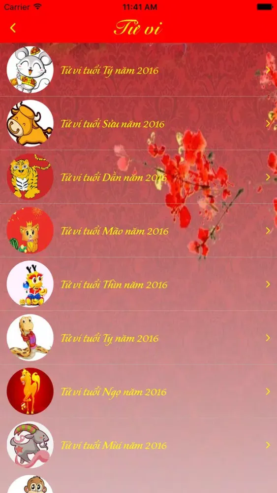 Captures d'écran de Tử Vi 2016 - Xem Tử Vi 12 Con Giáp Chính Xác Nhất