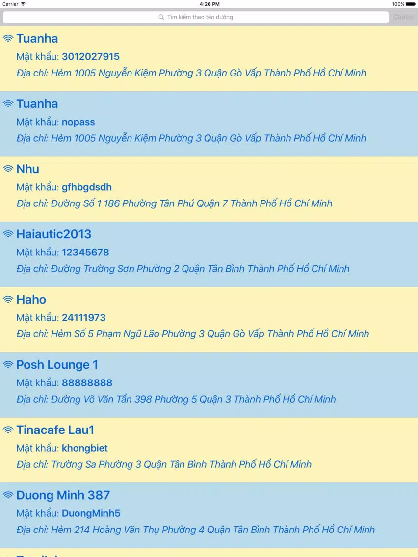 Tangkapan skrin Wifi Free - Hồ Chí Minh City iPad 