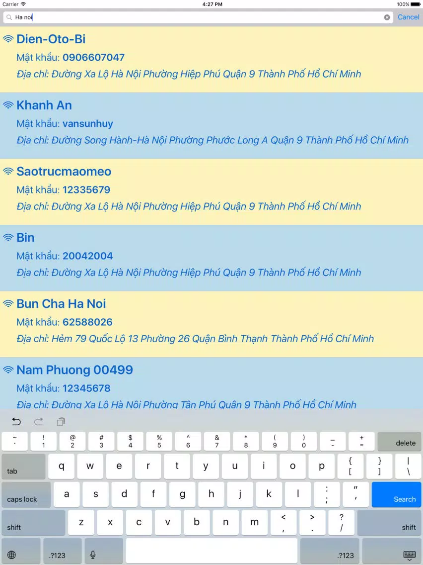 Tangkapan skrin Wifi Free - Hồ Chí Minh City iPad 