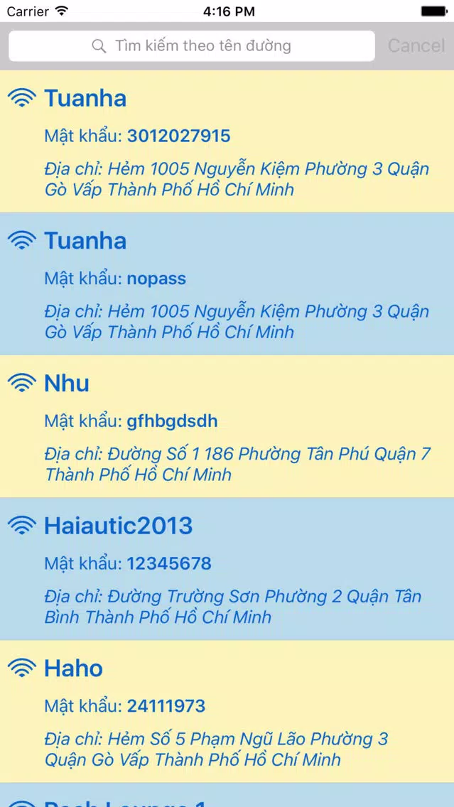 Tangkapan skrin Wifi Free - Hồ Chí Minh City