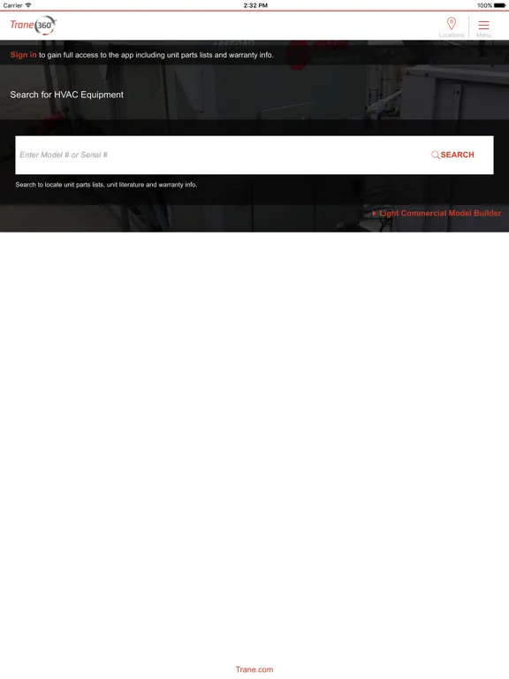 Trane 360° iPad  Screenshots