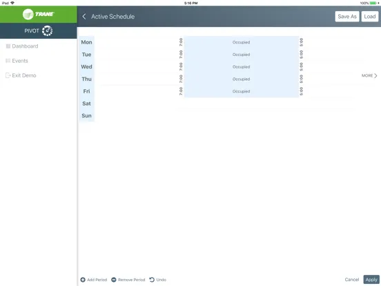 Trane Pivot iPad  Screenshots