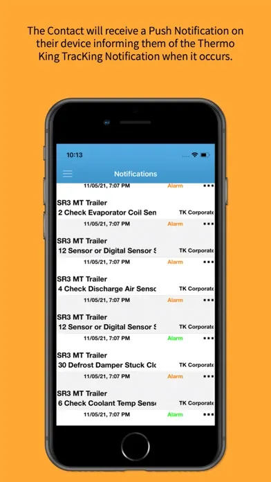 Thermo King Notify Screenshots
